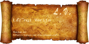 Lányi Verita névjegykártya